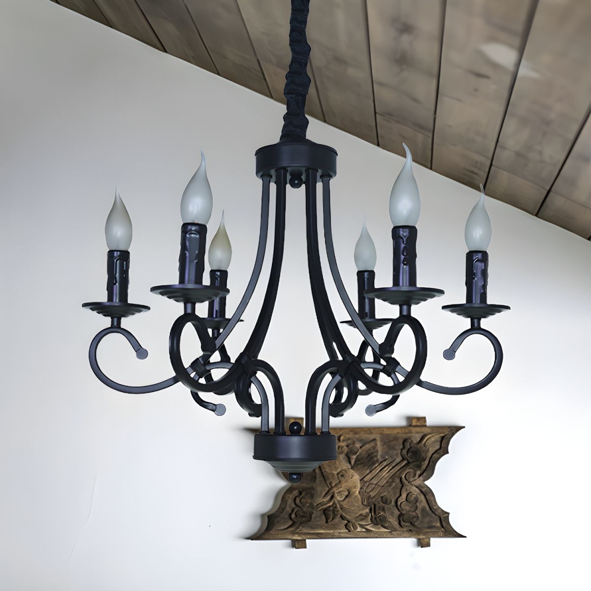 Marilyn Vintage Design LED Kroonluchter Metaal Zwart Woonkamer