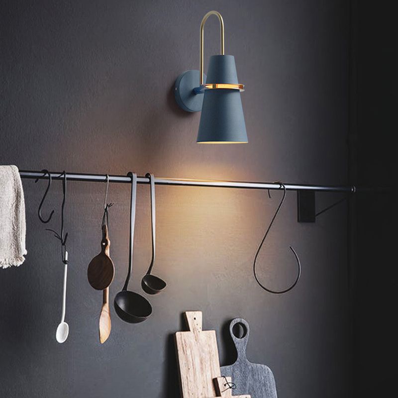 Morandi Moderne Kegel LED Wandlamp Metaal Zwart/Wit/Blauw Slaap/Woon/Badkamer