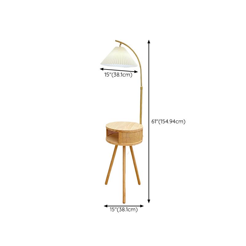 Ozawa Retro Design LED Geplooide Vloerlamp Metaal/Hout Nachtkastje Eetkamer/Woonkamer