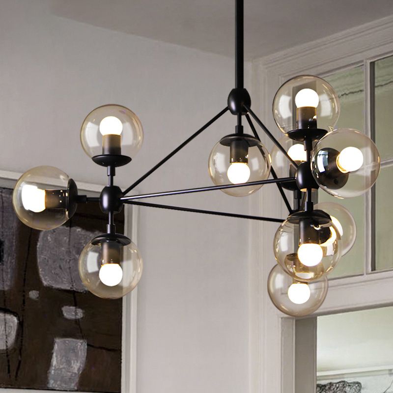 Valentina Modern Bubble LED Hanglampen Zwart Glas Metaal Slaapkamer