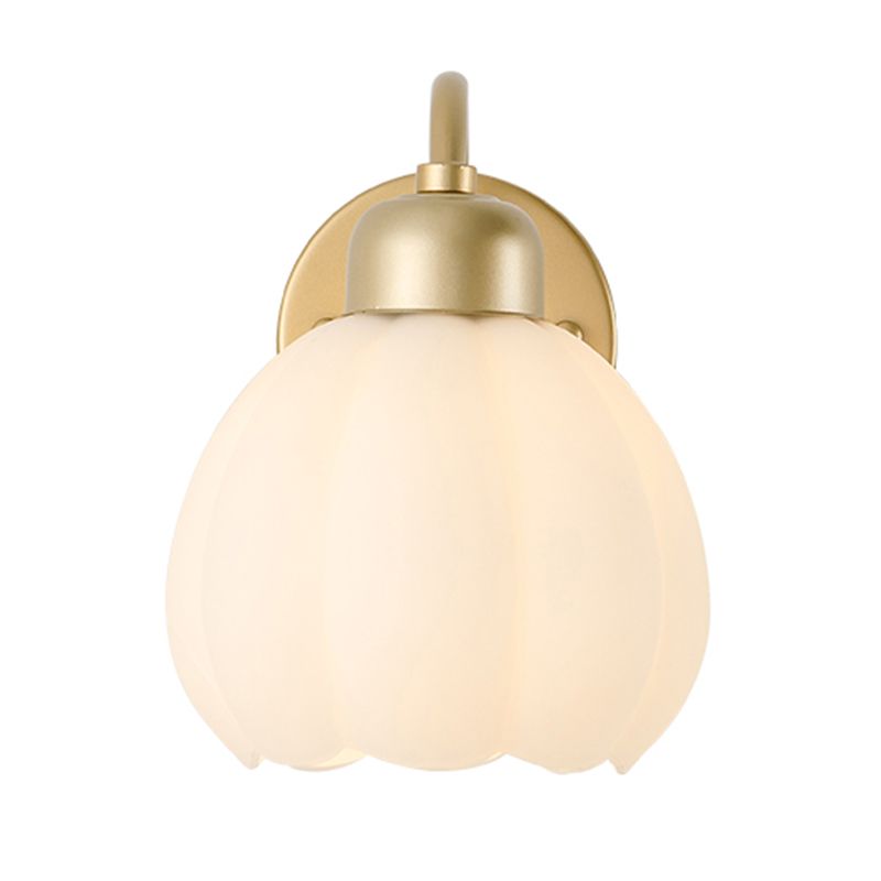 Lily Metalen Design Wandlamp Glas Kap Goud/Ivoor Slaapkamer/Eetkamer/Woonkamer