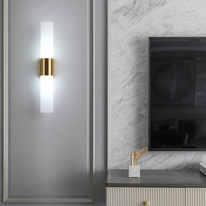 Leigh Moderne Cilinder LED Wandlamp Metaal/Glas Zwart/Goud Slaap/Woon/Badkamer