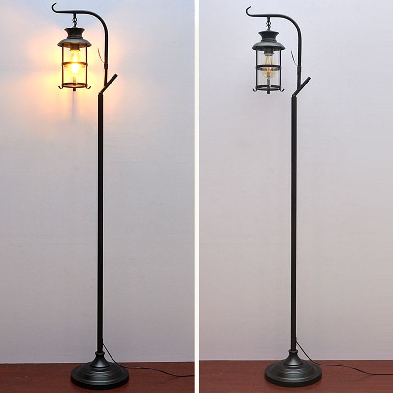 Valerio Retro LED Vloerlamp Zwart&Wit Slaap/Woonkamer Metaal&Glass