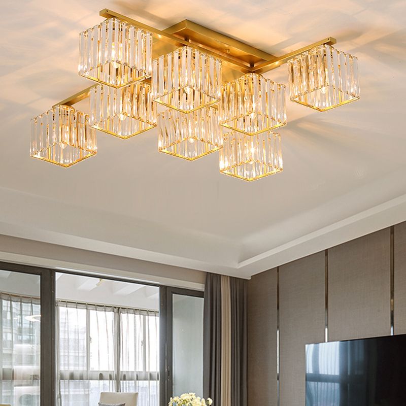 Kristy Moderne LED Plafondlamp Zwart Goud Glas Metaal Slaapkamer Woonkamer