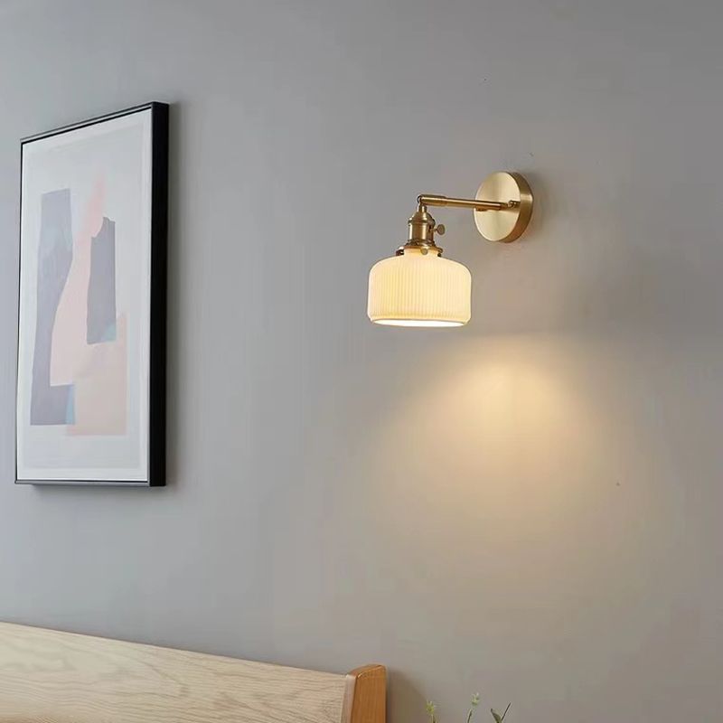 Lottie Moderne Bol LED Wandlamp Metaal/Keramisch Wit/Goud Slaap/Woon/Badkamer