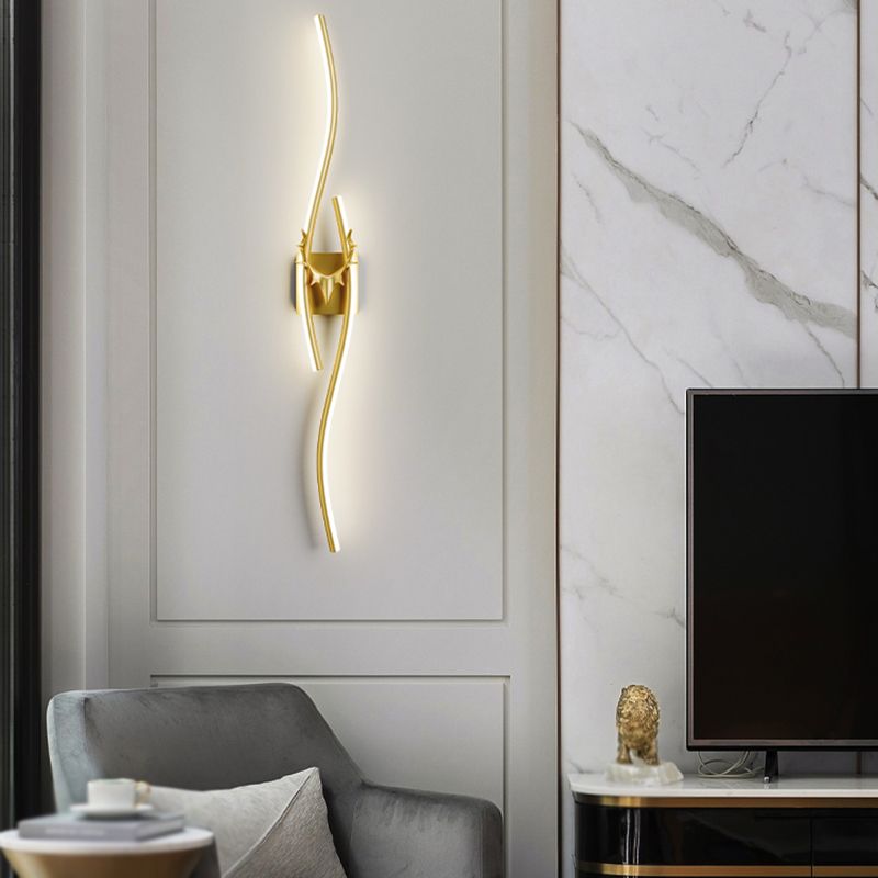 Oliver Modern Industriele LED Wandlamp Zwart/Goud Metaal Woon/Slaapkamer Binnen