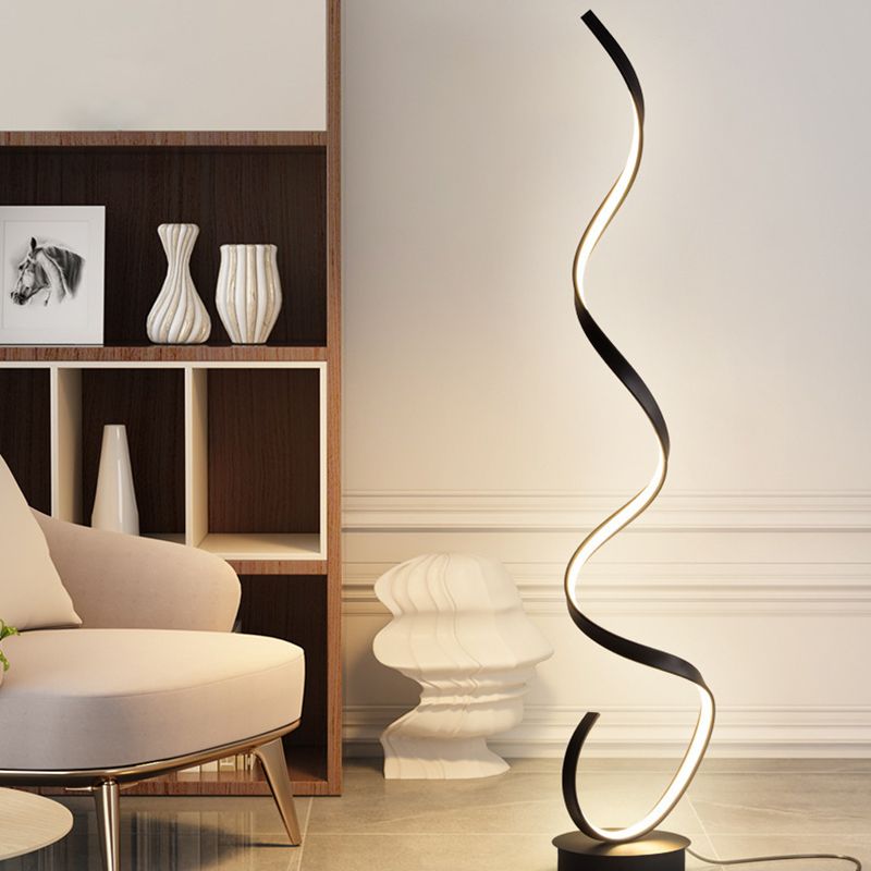 Louise Moderne Steamline Minimalistische Lineaire Vloerlamp Wit/Zwart Eetkamer/Woonkamer/Kelder/Hal