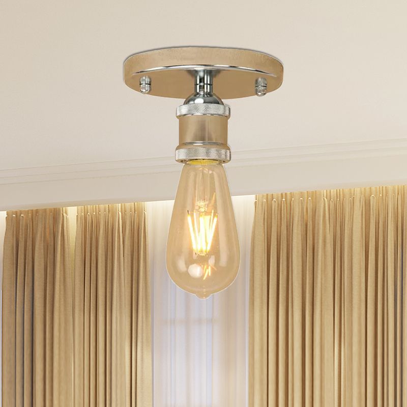 Valerio Retro Vintage Bulb Semi-Flush Mount Ceiling Light