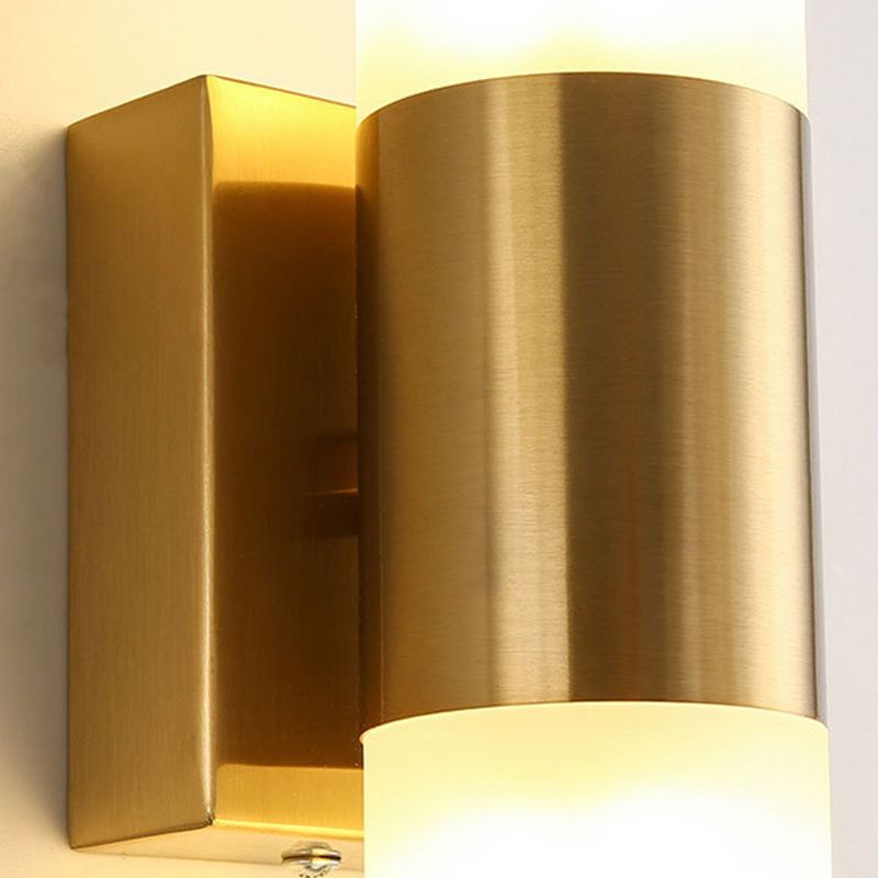 Leigh Moderne Cilinder LED Wandlamp Metaal/Glas Zwart/Goud Slaap/Woon/Badkamer