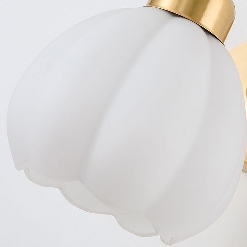 Lily Metalen Design Wandlamp Glas Kap Goud/Ivoor Slaapkamer/Eetkamer/Woonkamer