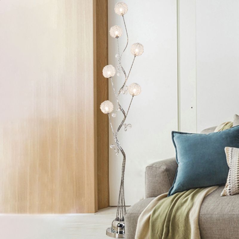 Carina Moderne Multi Head LED Vloerlamp Wit Metaal Slaapkamer