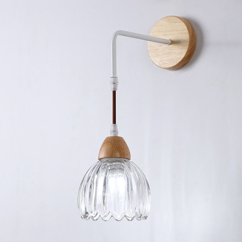 Lily Moderne Design LED Geplooide Helder Wandlamp Hout/Glas Slaapkamer/Eetkamer/Woonkamer/Keuken