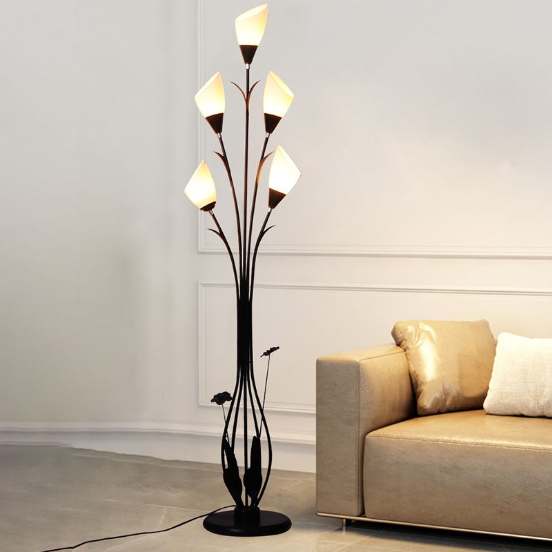 Carina Moderne Kleine LED Vloerlamp Zwart Metaal/Acryl Woonkamer