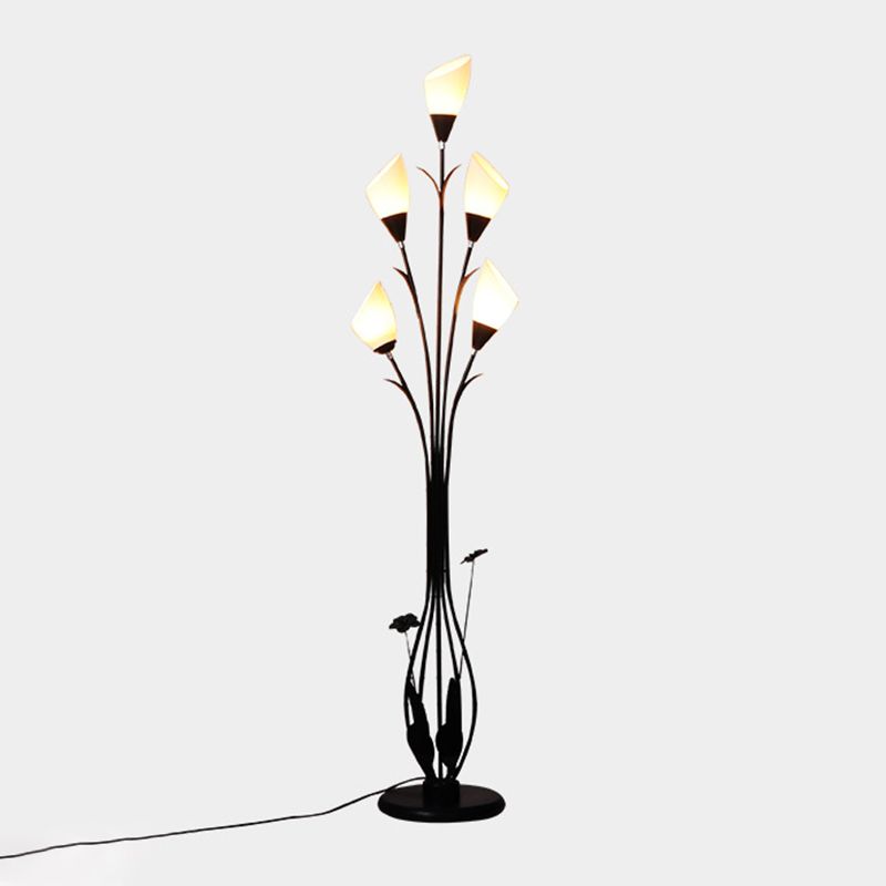 Carina Moderne Kleine LED Vloerlamp Zwart Metaal/Acryl Woonkamer