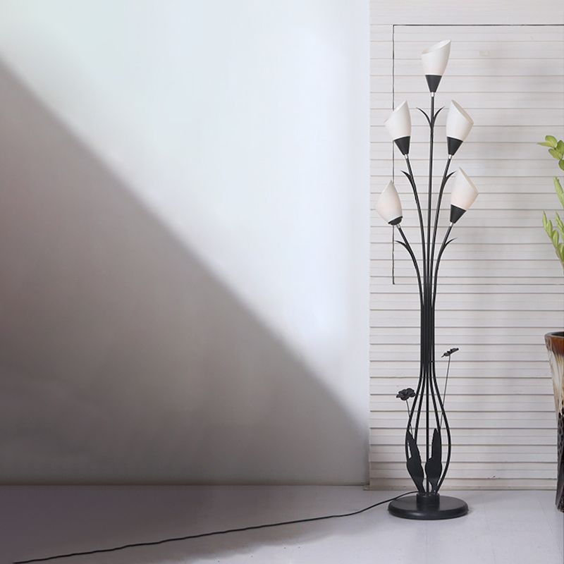 Carina Moderne Kleine LED Vloerlamp Zwart Metaal/Acryl Woonkamer