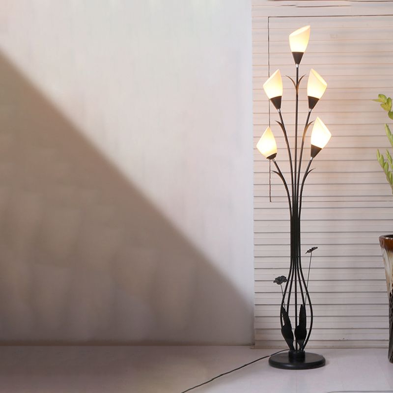 Carina Moderne Kleine LED Vloerlamp Zwart Metaal/Acryl Woonkamer