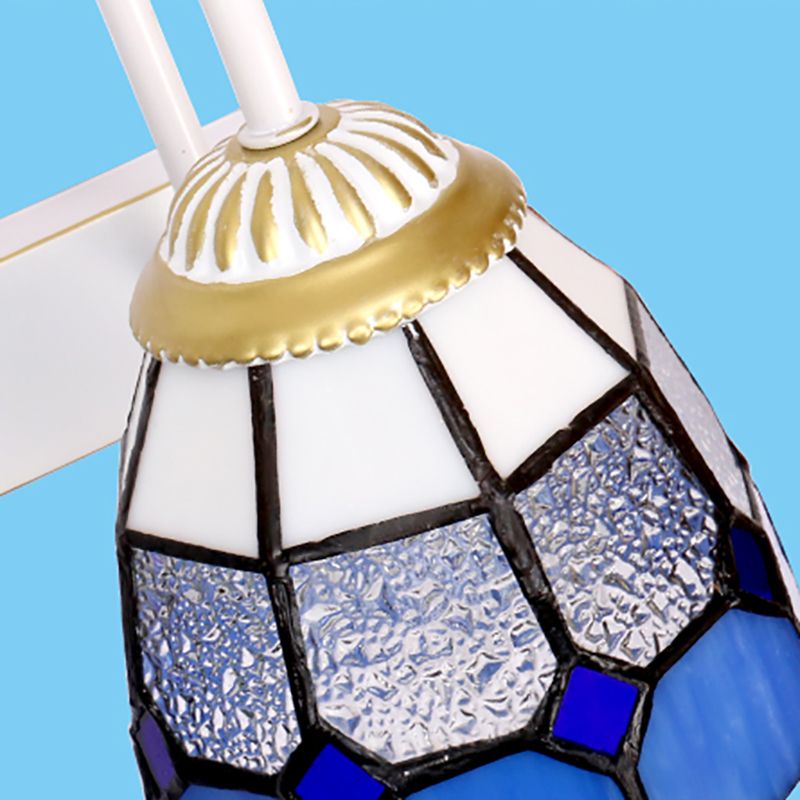 Sirena Bloemvormige Metalen Wandlampen, Zwart/Wit/Blauw