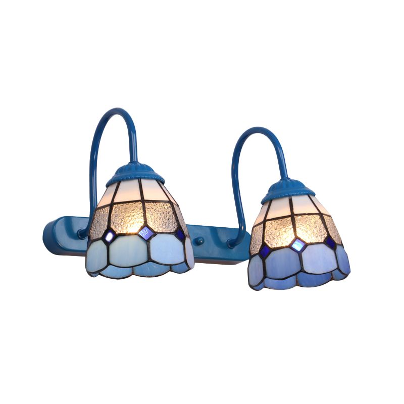Sirena Bloemvormige Metalen Wandlampen, Zwart/Wit/Blauw
