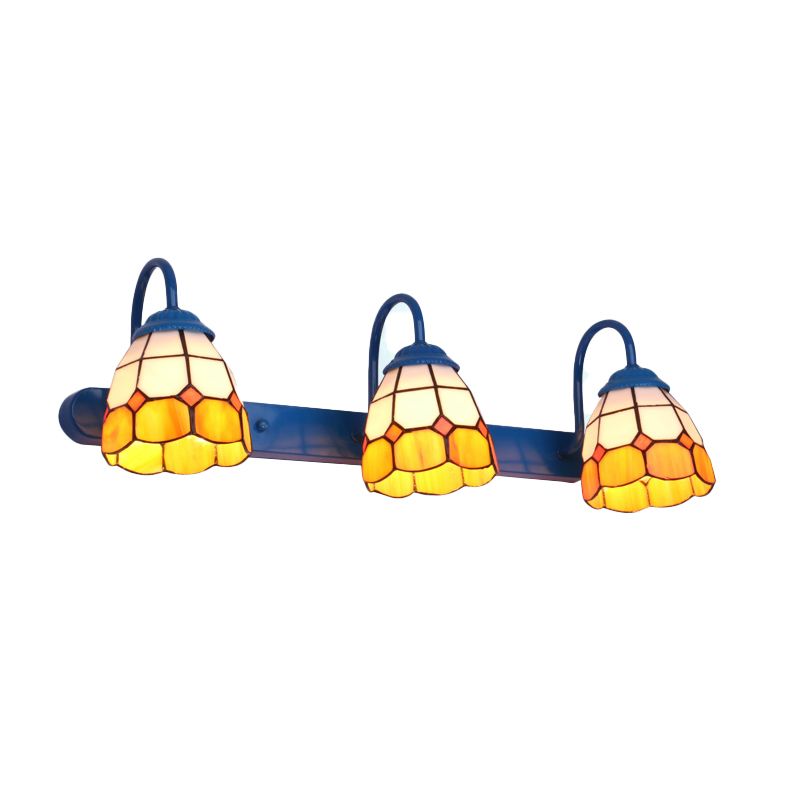 Sirena Bloemvormige Metalen Wandlampen, Zwart/Wit/Blauw