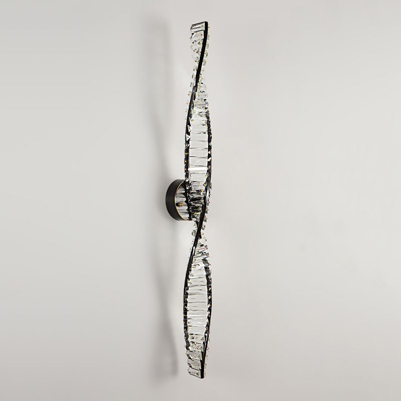 Kristy Design LED Wandlamp Metaal/Crystal Zwart/Goud Slaap/Woon/Badkamer