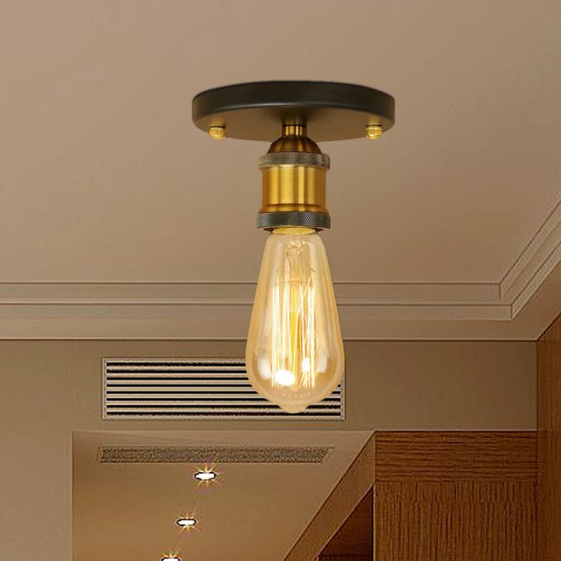 Valerio Retro Vintage Bulb Semi-Flush Mount Ceiling Light