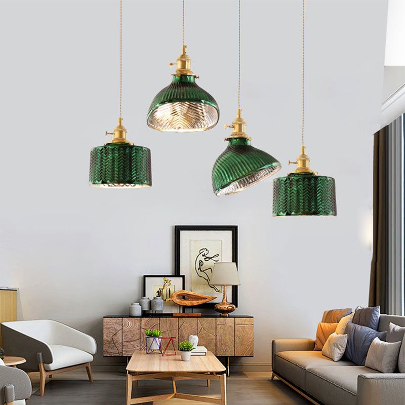 Hailie Moderne Cilinder/Geometrisch LED Plafondlamp Metaal/Glas Donkergroen Slaap/Woon/Eetkamer