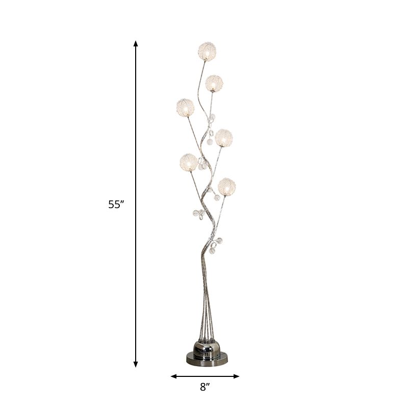Carina Moderne Multi Head LED Vloerlamp Wit Metaal Slaapkamer