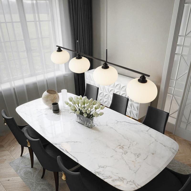 Hailie Retro Grote Plafondlamp Zwart Wit Metaal Woonkamer Keuken