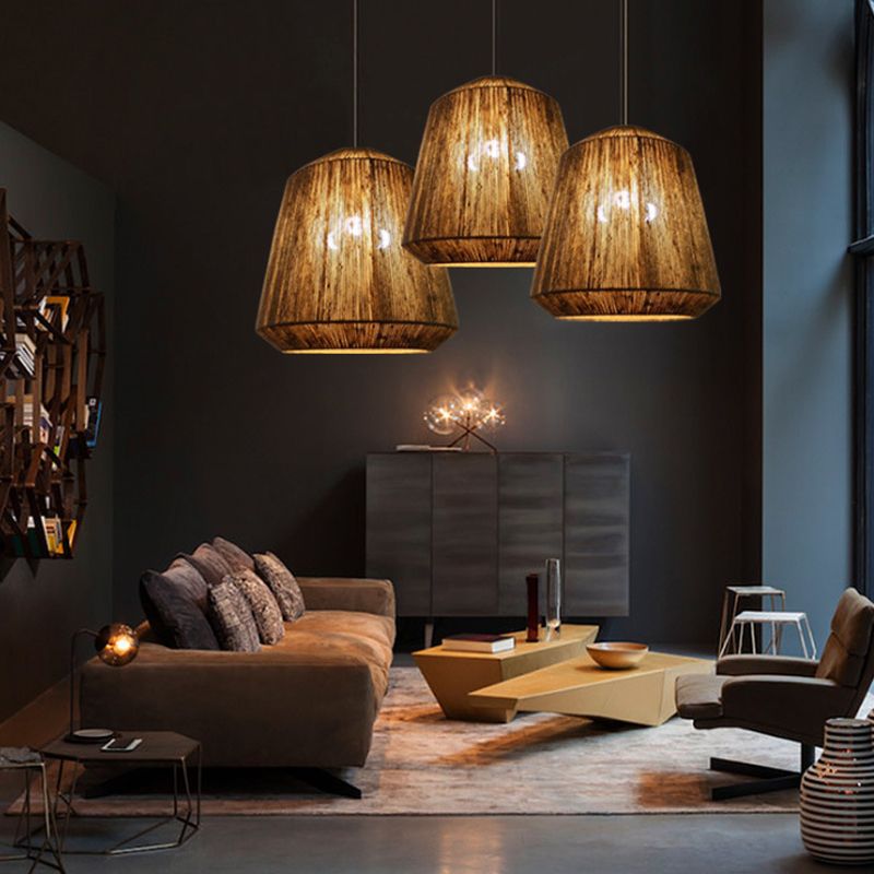 Valerio Retro Design Loom LED Hanglamp Bruin Slaapkamer Woonkamer