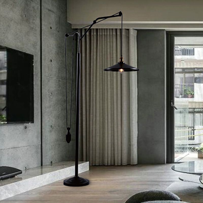 Alessio Modern Industriele LED Vloerlamp Zwart Metaal Woon/Slaapkamer