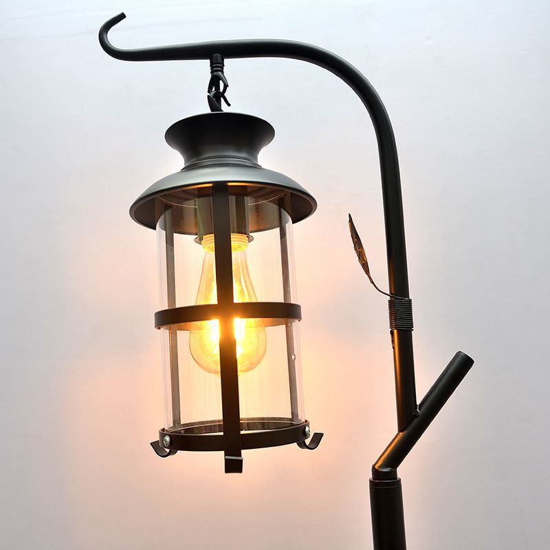 Valerio Retro LED Vloerlamp Zwart&Wit Slaap/Woonkamer Metaal&Glass
