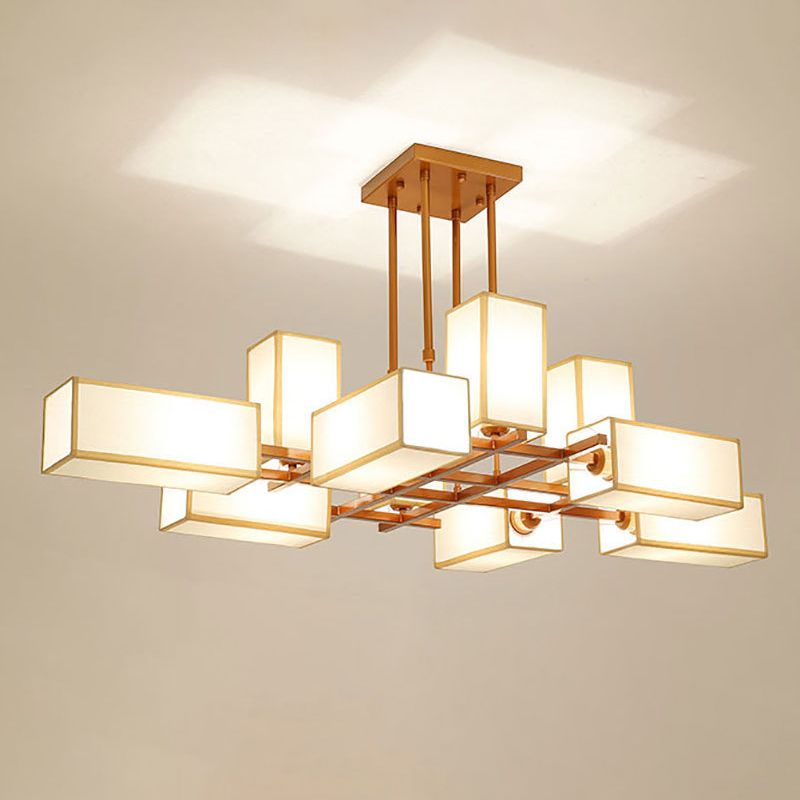 Lacey Retro Vierkant Hanglamp Zwart/Gouden Metaal Slaapkamer