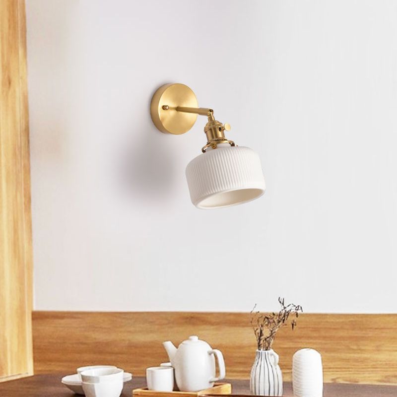 Lottie Moderne Bol LED Wandlamp Metaal/Keramisch Wit/Goud Slaap/Woon/Badkamer