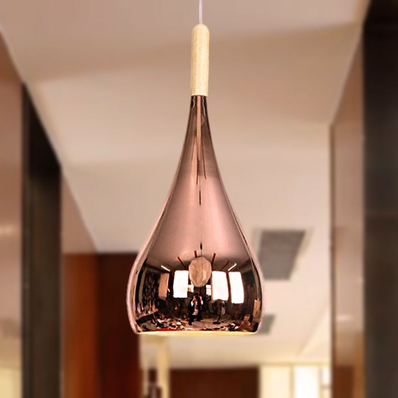 Elio Pendant Light Teardrop Modern, Metal, Rose Gold/Chrome, Kitchen Islands