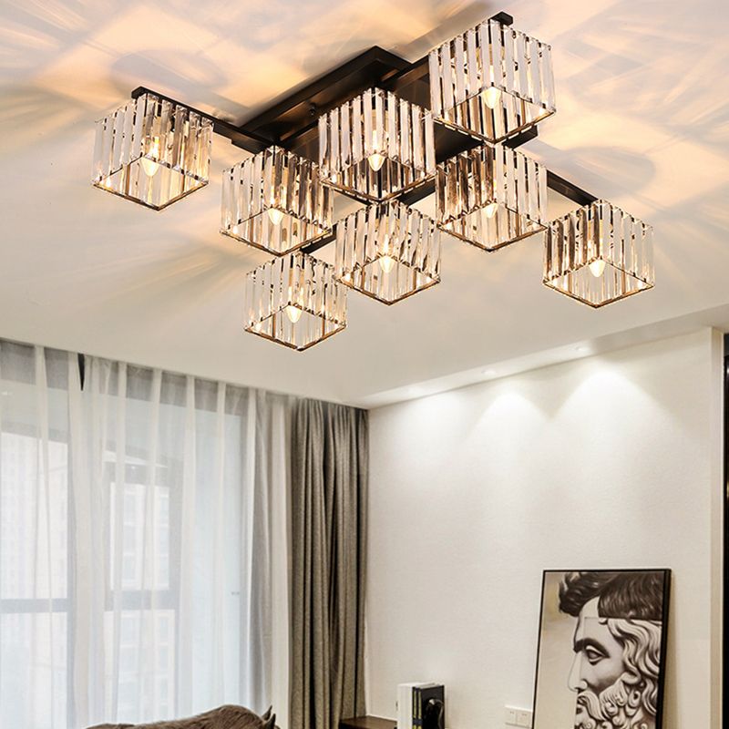 Kristy Moderne LED Plafondlamp Zwart Goud Glas Metaal Slaapkamer Woonkamer