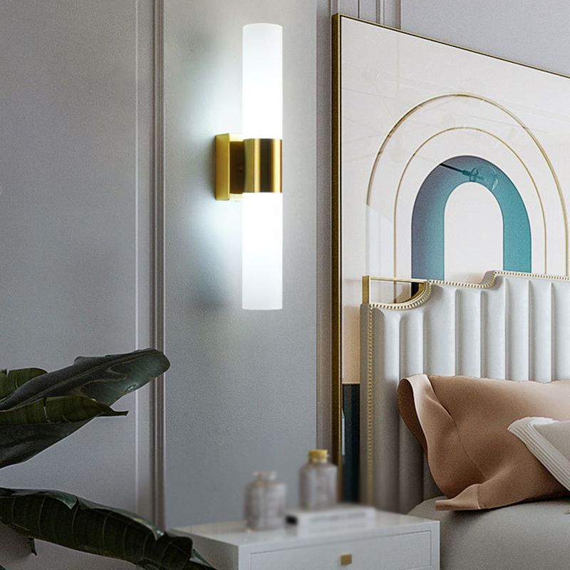 Leigh Moderne Cilinder LED Wandlamp Metaal/Glas Zwart/Goud Slaap/Woon/Badkamer