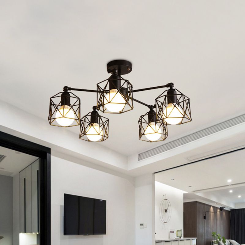 Herbert Design LED Plafondlamp Zwart Metaal Slaapkamer Woonkamer