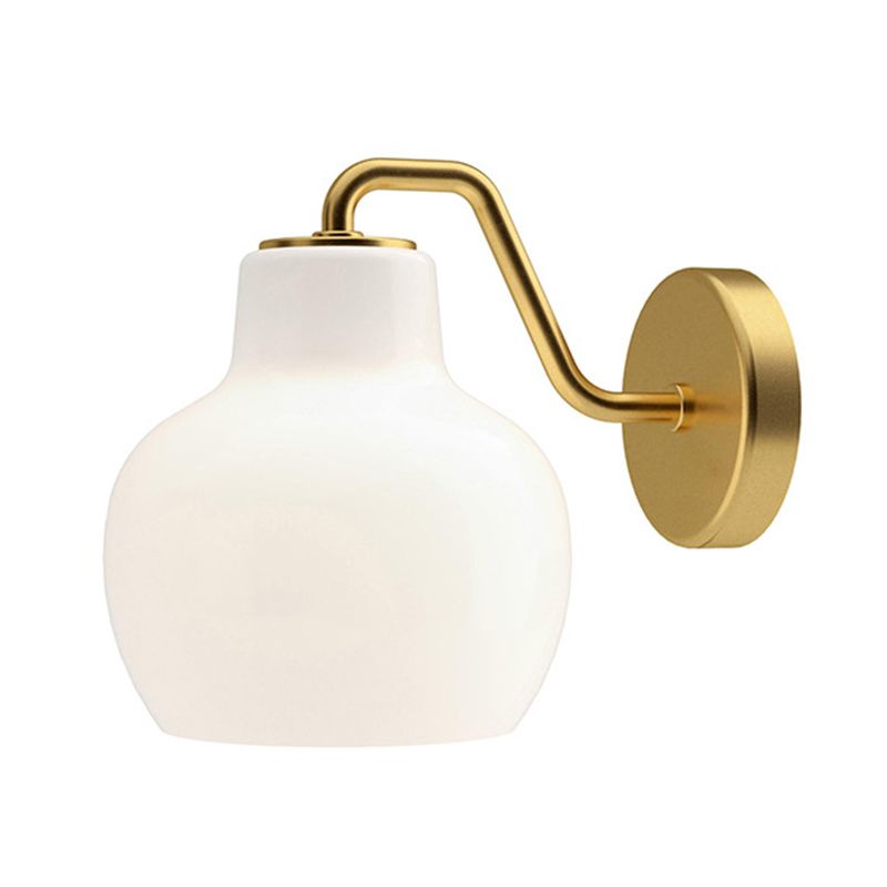 Hailie Vintage LED Wandlamp Wit/Goud Metaal/Glas Slaap/Woon/Eetkamer