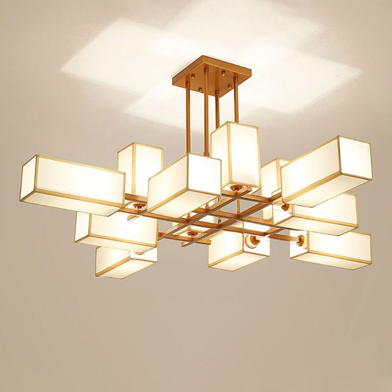 Lacey Retro Vierkant Hanglamp Zwart/Gouden Metaal Slaapkamer