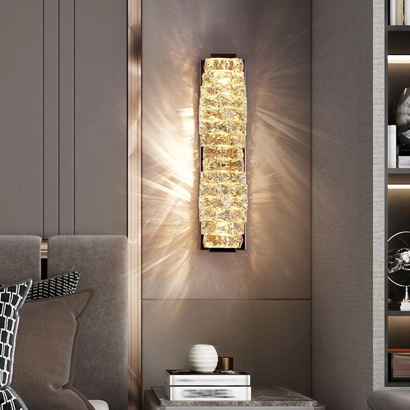 Kristy Moderne Kubusvormig LED Wandlamp Metaal/Crystal Goud/Chroom Woonkamer