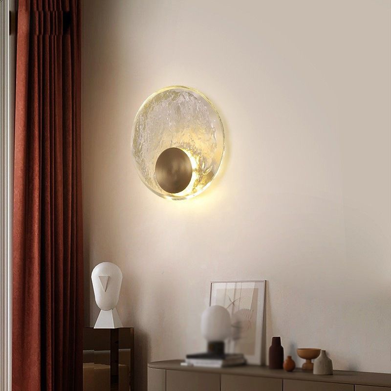 Kristy Design Ronde LED Wandlamp Metaal/Crystal Goud/Transparant Slaap/Woon/Badkamer