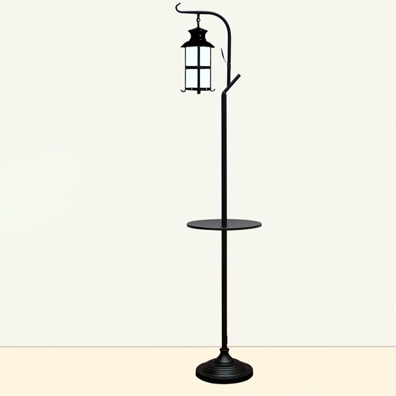 Valerio Retro LED Vloerlamp Zwart&Wit Slaap/Woonkamer Metaal&Glass