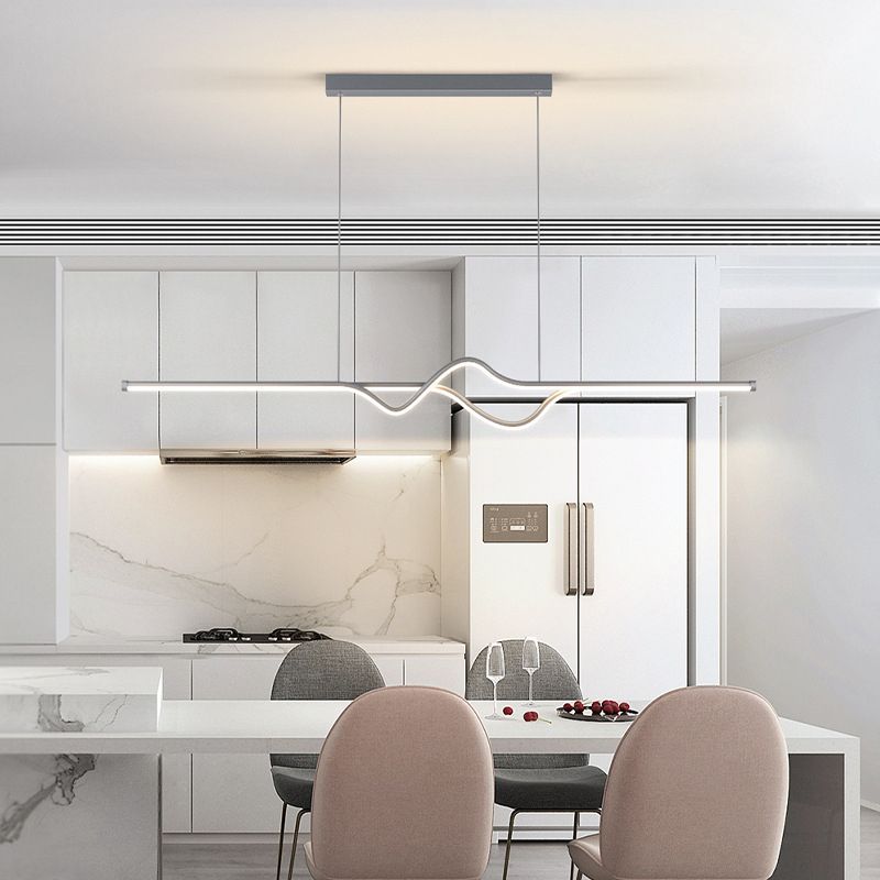Louise Moderne Metaal/Silicagel Hanglamp Zwart/Wit/Grijs Eetkamer