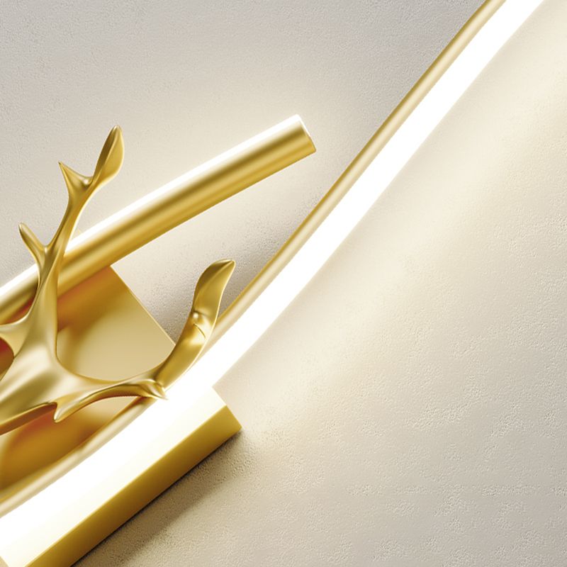 Oliver Modern Industriele LED Wandlamp Zwart/Goud Metaal Woon/Slaapkamer Binnen
