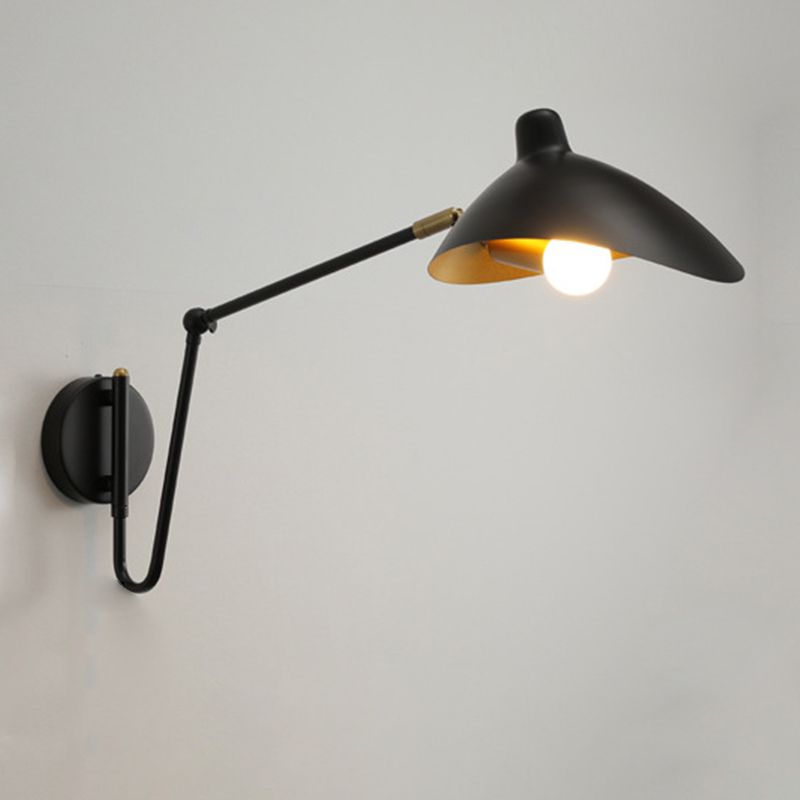 Orsini Industrieel Swing LED Wandlamp Zwart/Goud Metaal Woonkamer