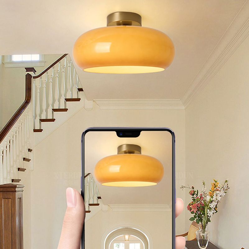 Hailie Moderne LED Plafondlamp Wit/Oranje Woon/Slaapkamer Metaal Glas