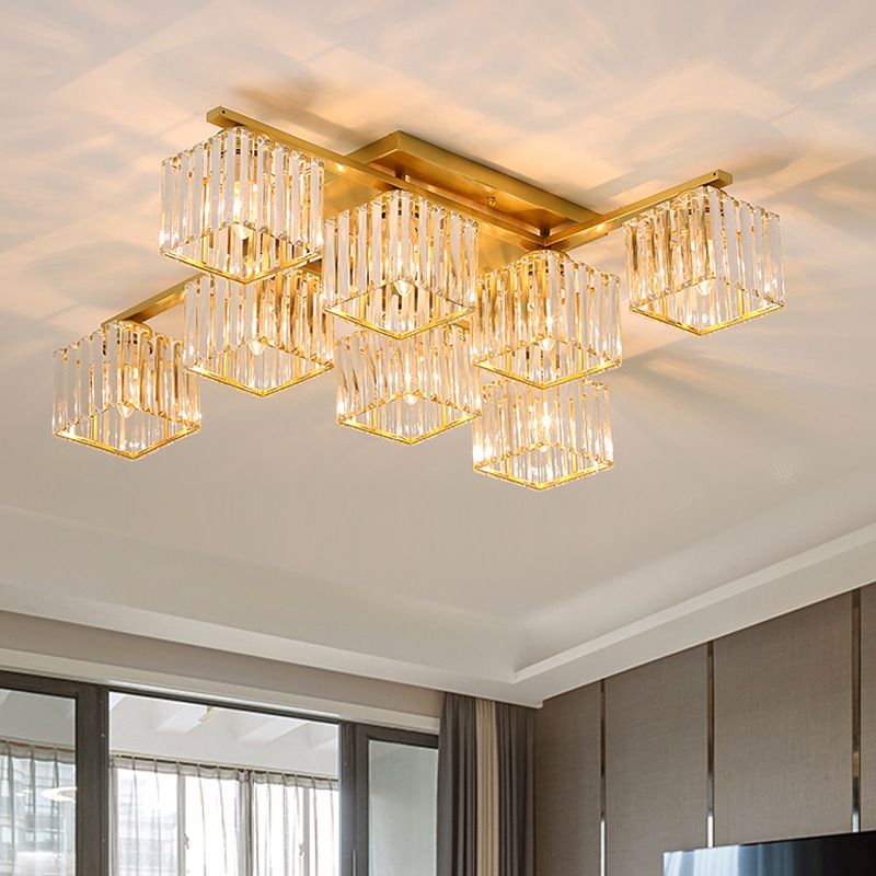Kristy Moderne LED Plafondlamp Zwart Goud Glas Metaal Slaapkamer Woonkamer