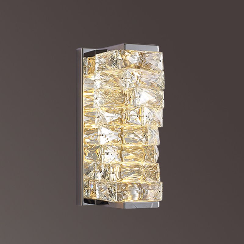 Kristy Moderne Kubusvormig LED Wandlamp Metaal/Crystal Goud/Chroom Woonkamer