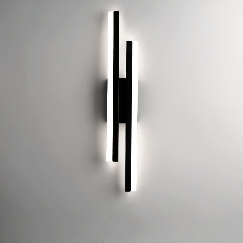 Silas Minimalistische Industriele LED Wandlamp Zwart/Wit Woon/Slaapkamer Acryl/Metaal