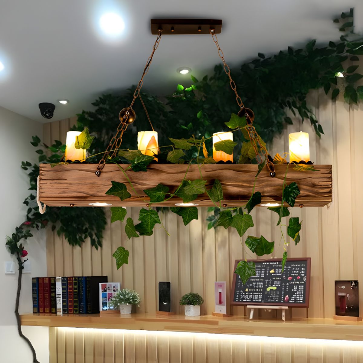 Brio Rustieke Design Lineaire LED Hanglamp Houten Woonk/Eetk/ Slaapkamer